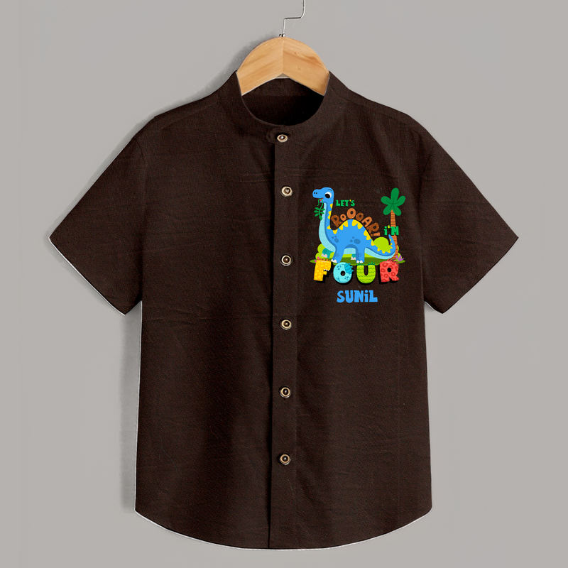 Baby Milestone Shirt | Custom 4 Month Shirt | Soft, Skin-Friendly Cotton - CHOCOLATE BROWN - 0 - 6 Months Old (Chest 23")