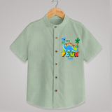 Celebrate The 4th Birthday With Dino Theme - Personalized Birthday Shirts With Customized Name - MINT GREEN - 0 - 6 Months Old (Chest 23")