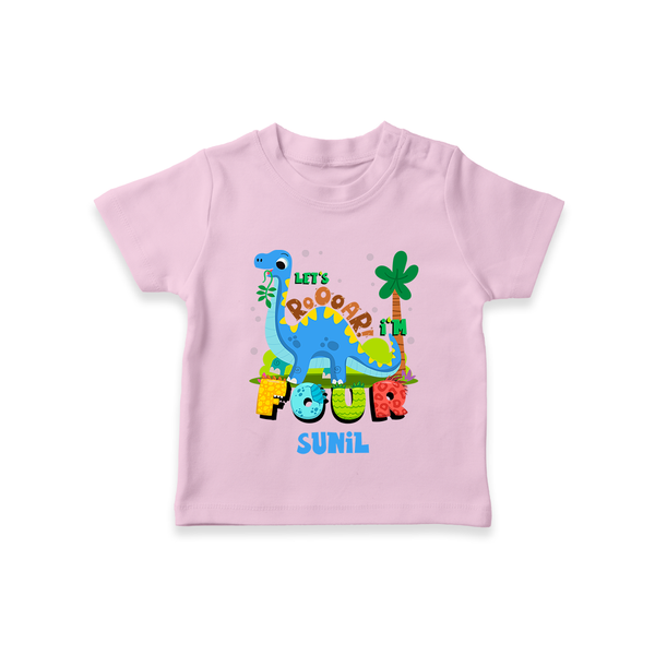 Baby Milestone T-Shirt | Custom 4 Month T-Shirt | Soft, Skin-Friendly Cotton - BABY PINK - 0-5 Months Old (Chest 17")