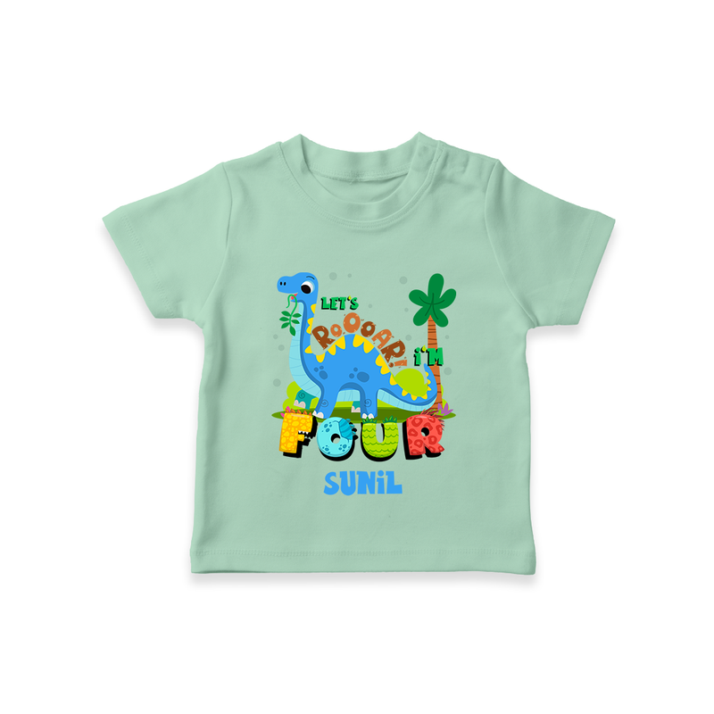 Baby Milestone T-Shirt | Custom 4 Month T-Shirt | Soft, Skin-Friendly Cotton - MINT GREEN - 0-5 Months Old (Chest 17")