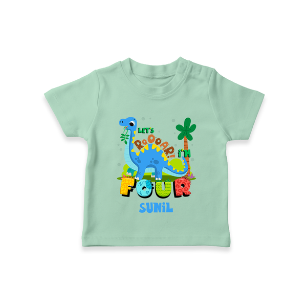 Baby Milestone T-Shirt | Custom 4 Month T-Shirt | Soft, Skin-Friendly Cotton - MINT GREEN - 0-5 Months Old (Chest 17")
