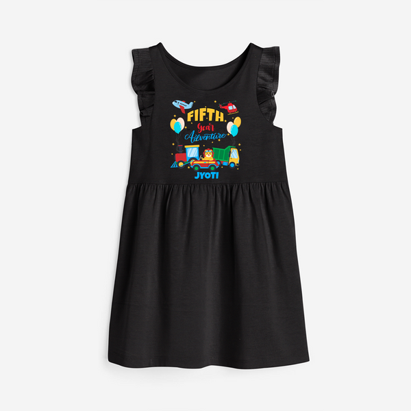 Celebrate The 5th Birthday "Fifth Year Adventure" with Personalized Frock - BLACK - 0 - 6 Months Old (Chest 18")