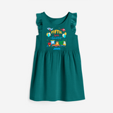 Celebrate The 5th Birthday "Fifth Year Adventure" with Personalized Frock - MYRTLE GREEN - 0 - 6 Months Old (Chest 18")