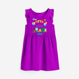 Celebrate The 5th Birthday "Fifth Year Adventure" with Personalized Frock - PURPLE - 0 - 6 Months Old (Chest 18")