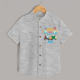 Celebrate The 5th Birthday With Adventure - Personalized Birthday Shirts With Customized Name - GREY MELANGE - 0 - 6 Months Old (Chest 23")