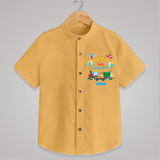 Celebrate The 5th Birthday With Adventure - Personalized Birthday Shirts With Customized Name - PASTEL YELLOW - 0 - 6 Months Old (Chest 23")