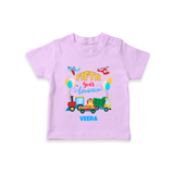 Celebrate The 5th Birthday With Adventure - Personalized Birthday T-Shirts With Customized Name - LILAC - 0-5 Months Old (Chest 17")