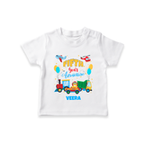 Celebrate The 5th Birthday With Adventure - Personalized Birthday T-Shirts With Customized Name - WHITE - 0-5 Months Old (Chest 17")