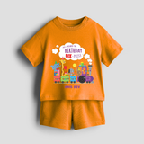 Celebrate The 6th Birthday With kids Theme - Personalized Birthday Co-ord With Customized Name - TANGERINE - 0-5 months old  (Chest 18")