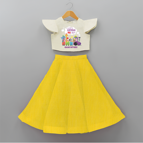 Celebrate The 6th Birthday With kids Theme - Personalized Birthday Crop Top And Skirt With Customized Name