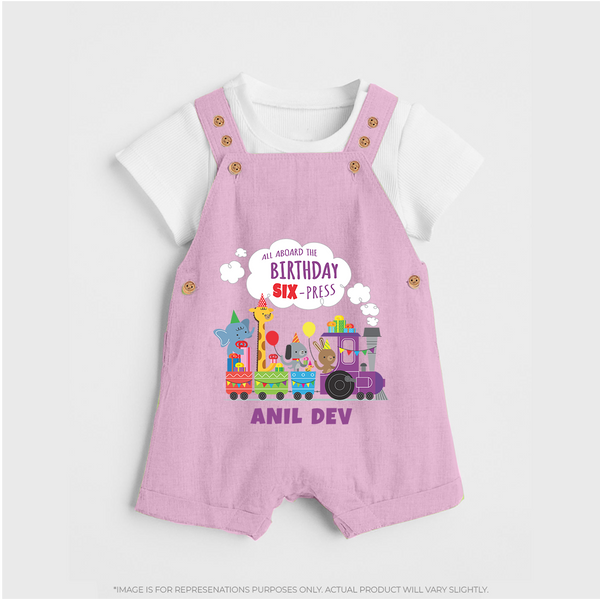 Newborn Dungaree Set/Dungaree Set for 6 Month | Customizable Dungaree Set | Ideal for Celebrations - BABY PINK - 0 - 5 Months Old (Chest 18")