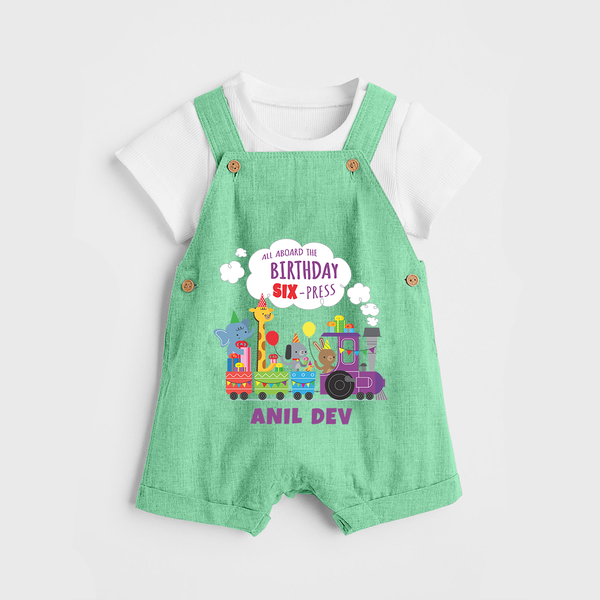 Newborn Dungaree Set/Dungaree Set for 6 Month | Customizable Dungaree Set | Ideal for Celebrations - GREEN - 0 - 5 Months Old (Chest 18")