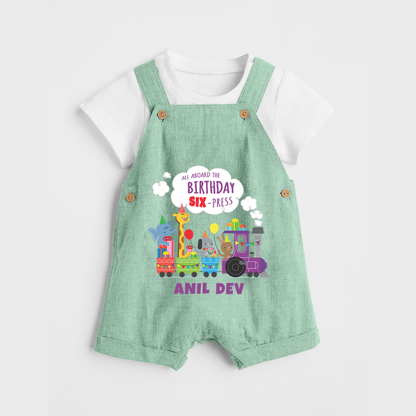 Newborn Dungaree Set/Dungaree Set for 6 Month | Customizable Dungaree Set | Ideal for Celebrations - MINT GREEN - 0 - 5 Months Old (Chest 18")