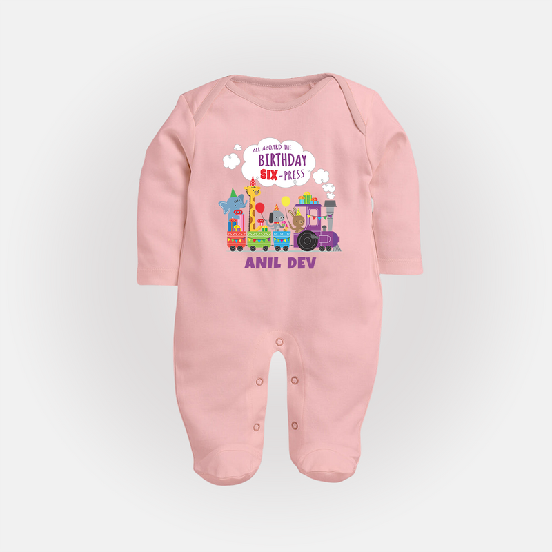 Newborn Full Sleeve Bodysuit/ Sleep Suit/ Jumpsuit/Full Sleeve Bodysuit/ Sleep Suit/ Jumpsuit for 6 Month | Customizable Full Sleeve Bodysuit/ Sleep Suit/ Jumpsuit | Ideal for Celebrations - BABY PINK - New Born (Chest 7.5")