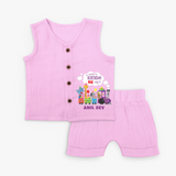 Newborn Jabla Set/Jabla Set for 6 Month | Customizable Jabla Set | Ideal for Celebrations - BABY PINK - 0 - 3 Months Old (Chest 9.8")
