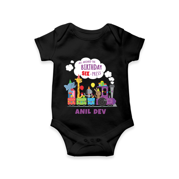 Newborn Romper/Onesie for 6 Month | Customizable Bodysuit | Ideal for Celebrations - BLACK - New Born (Chest 14")
