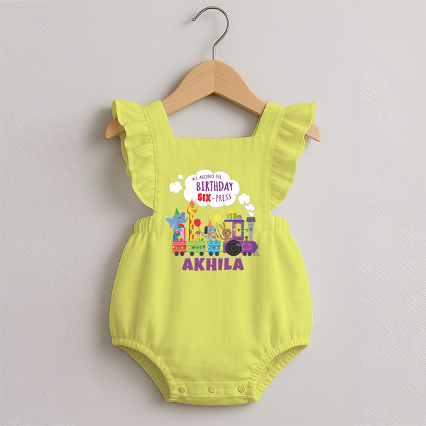 Newborn Romper Frock/Romper Frock for 6 Month | Customizable Romper Frock | Ideal for Celebrations - PASTEL YELLOW - 0 - 3 Months Old (Chest 19")