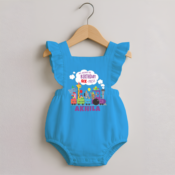 Newborn Romper Frock/Romper Frock for 6 Month | Customizable Romper Frock | Ideal for Celebrations - SKY BLUE - 0 - 3 Months Old (Chest 19")