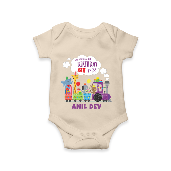 Newborn Romper/Onesie for 6 Month | Customizable Bodysuit | Ideal for Celebrations - IVORY - New Born (Chest 14")