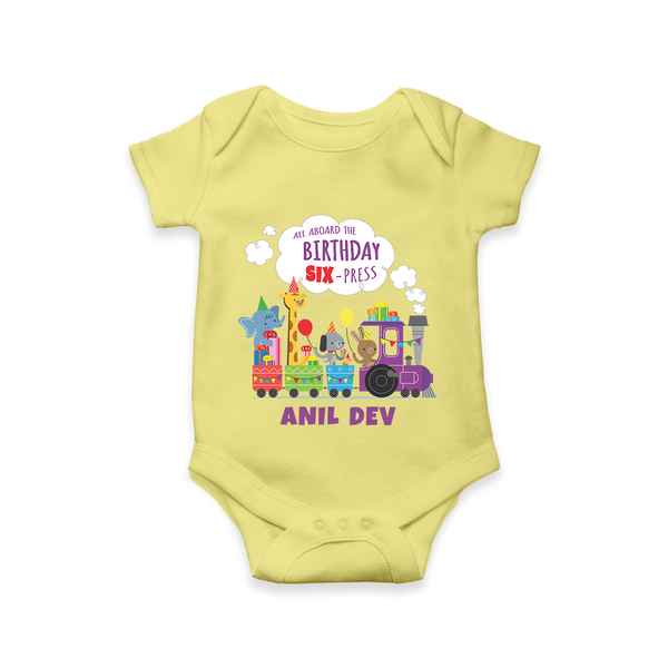 Newborn Romper/Onesie for 6 Month | Customizable Bodysuit | Ideal for Celebrations - PASTEL YELLOW - New Born (Chest 14")