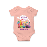 Newborn Romper/Onesie for 6 Month | Customizable Bodysuit | Ideal for Celebrations - PEACH - New Born (Chest 14")