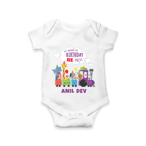 Newborn Romper/Onesie for 6 Month | Customizable Bodysuit | Ideal for Celebrations - WHITE - New Born (Chest 14")