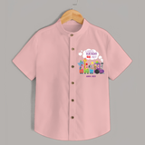 Celebrate The 6th Birthday With kids Theme - Personalized Birthday Shirts With Customized Name - PEACH - 0 - 6 Months Old (Chest 23")