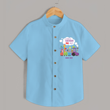 Celebrate The 6th Birthday With kids Theme - Personalized Birthday Shirts With Customized Name - SKY BLUE - 0 - 6 Months Old (Chest 23")