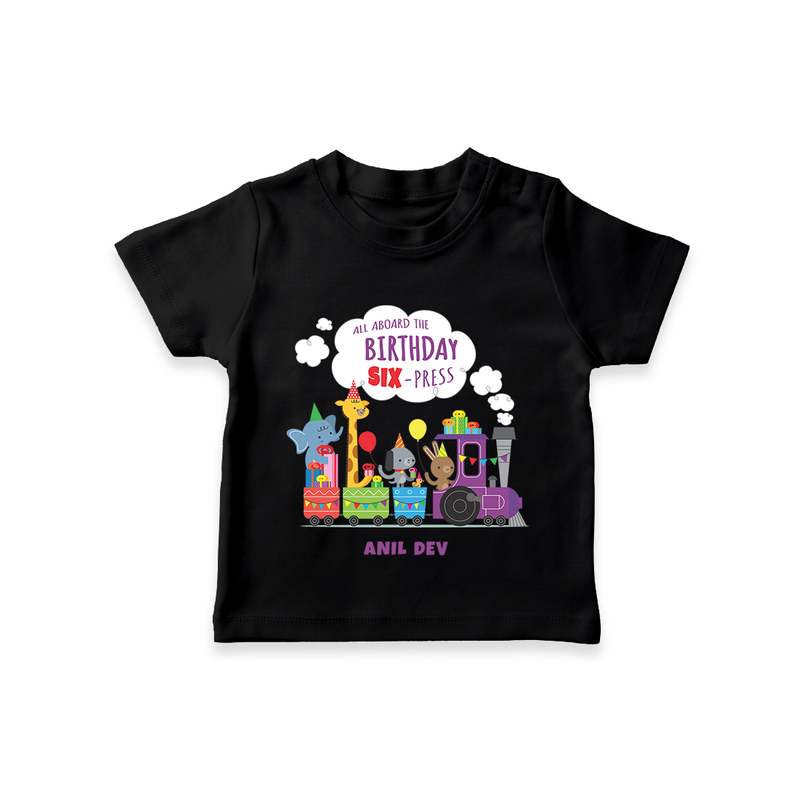 Celebrate The 6th Birthday With kids Theme - Personalized Birthday T-Shirts With Customized Name - BLACK - 0-5 Months Old (Chest 17")