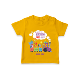 Celebrate The 6th Birthday With kids Theme - Personalized Birthday T-Shirts With Customized Name - CHROME YELLOW - 0-5 Months Old (Chest 17")