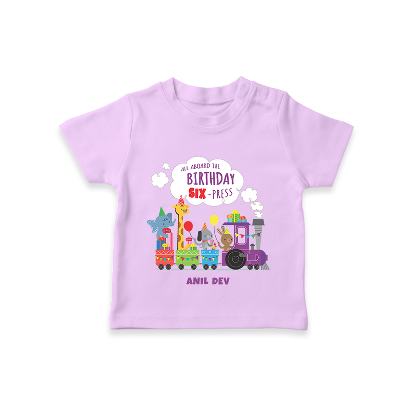 Celebrate The 6th Birthday With kids Theme - Personalized Birthday T-Shirts With Customized Name - LILAC - 0-5 Months Old (Chest 17")