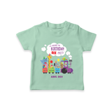 Celebrate The 6th Birthday With kids Theme - Personalized Birthday T-Shirts With Customized Name - MINT GREEN - 0-5 Months Old (Chest 17")