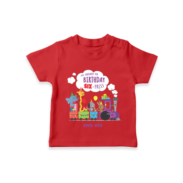 Celebrate The 6th Birthday With kids Theme - Personalized Birthday T-Shirts With Customized Name - RED - 0-5 Months Old (Chest 17")