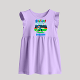 Baby Milestone Baby Frock | Custom 6 Month Baby Frock | Soft, Skin-Friendly Cotton - LILAC - 0 - 3 Months Old (Chest 17")