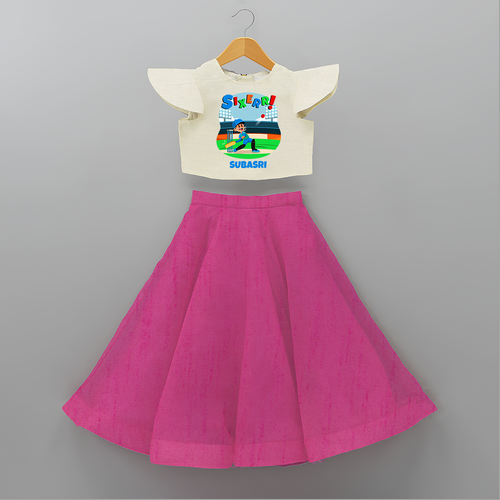 Celebrate The 6th Birthday With Cricket Theme - Personalized Birthday Crop Top And Skirt With Customized Name