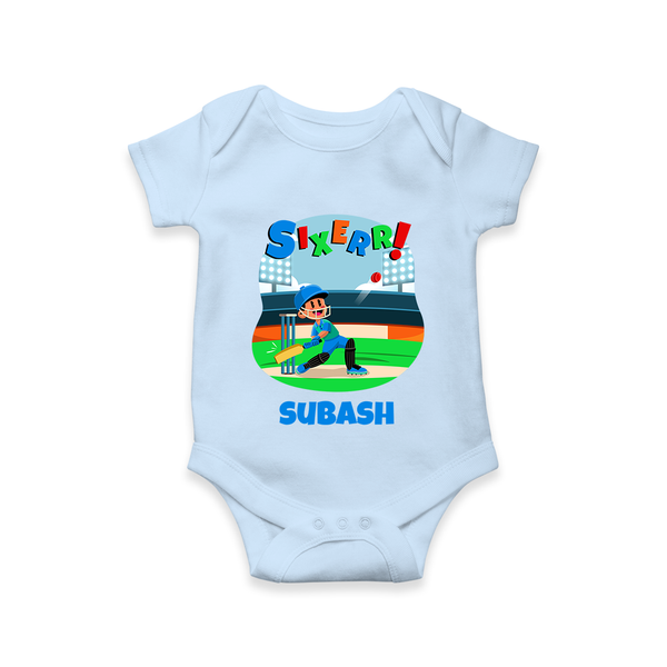 Baby Milestone Romper | Custom 6 Month Onesie | Soft, Skin-Friendly Cotton - BABY BLUE - New Born (Chest 14")