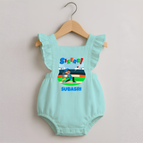 Baby Milestone Romper Frock | Custom 6 Month Romper Frock | Soft, Skin-Friendly Cotton - MINT GREEN - 0 - 3 Months Old (Chest 19")