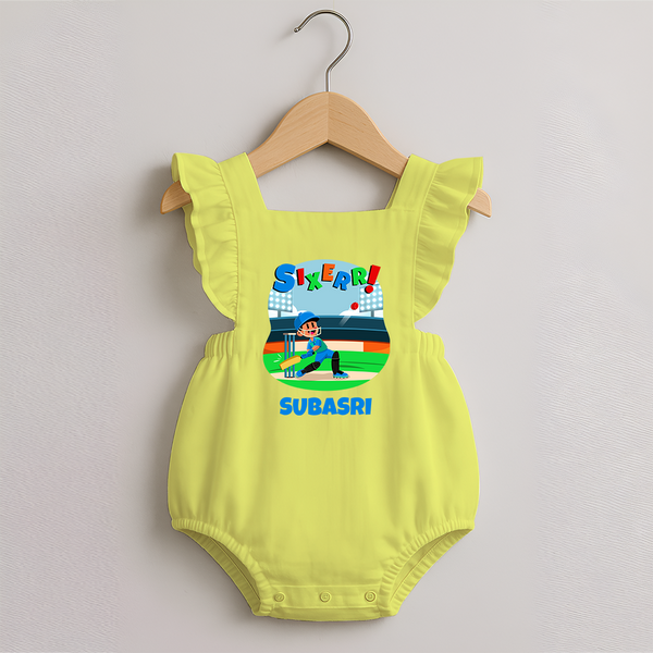 Baby Milestone Romper Frock | Custom 6 Month Romper Frock | Soft, Skin-Friendly Cotton - PASTEL YELLOW - 0 - 3 Months Old (Chest 19")