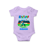 Baby Milestone Romper | Custom 6 Month Onesie | Soft, Skin-Friendly Cotton - LILAC - New Born (Chest 14")