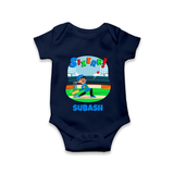 Baby Milestone Romper | Custom 6 Month Onesie | Soft, Skin-Friendly Cotton - NAVY BLUE - New Born (Chest 14")