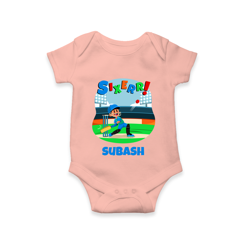 Baby Milestone Romper | Custom 6 Month Onesie | Soft, Skin-Friendly Cotton - PEACH - New Born (Chest 14")
