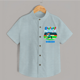 Baby Milestone Shirt | Custom 6 Month Shirt | Soft, Skin-Friendly Cotton - ARCTIC BLUE - 0 - 6 Months Old (Chest 23")