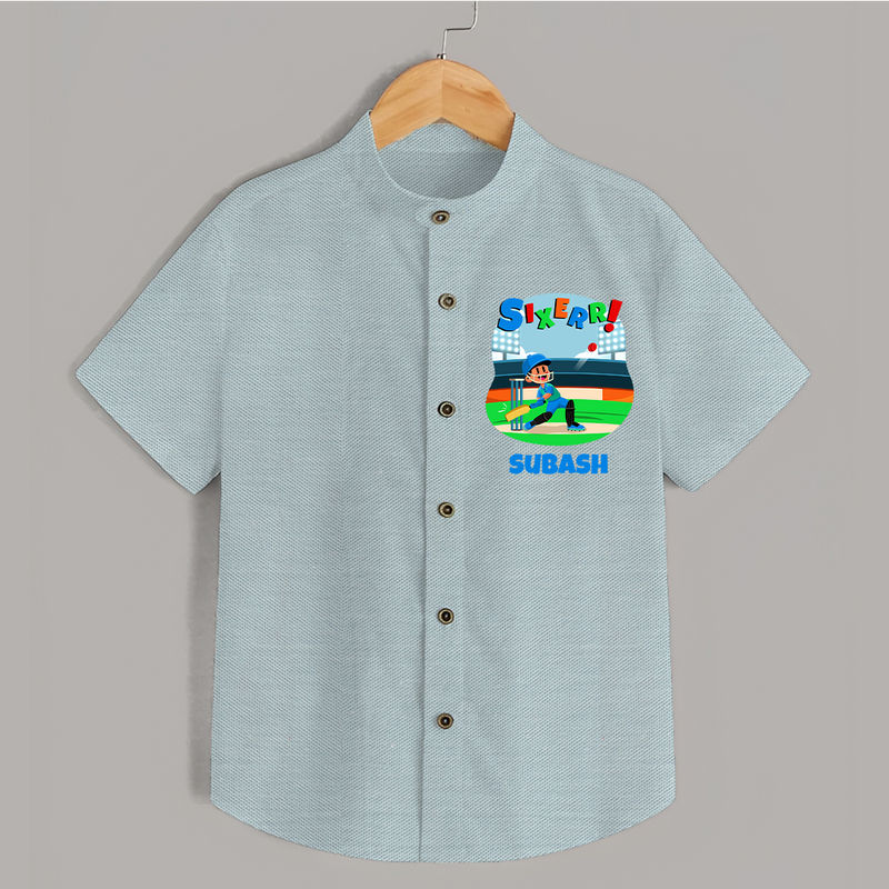 Baby Milestone Shirt | Custom 6 Month Shirt | Soft, Skin-Friendly Cotton - ARCTIC BLUE - 0 - 6 Months Old (Chest 23")