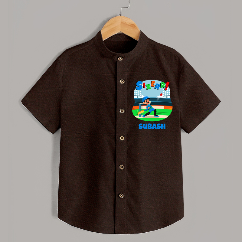 Baby Milestone Shirt | Custom 6 Month Shirt | Soft, Skin-Friendly Cotton - CHOCOLATE BROWN - 0 - 6 Months Old (Chest 23")