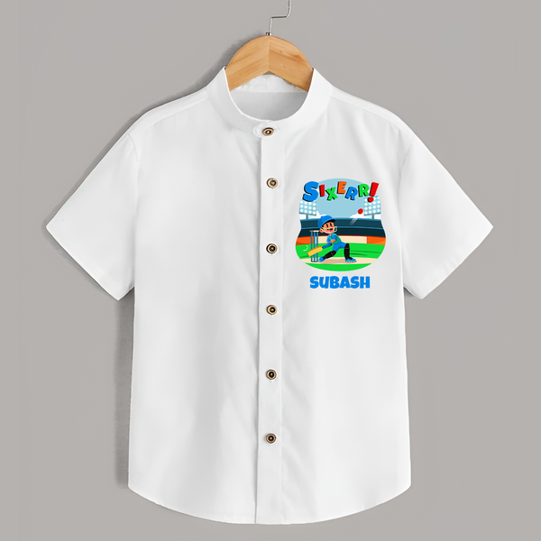 Baby Milestone Shirt | Custom 6 Month Shirt | Soft, Skin-Friendly Cotton - WHITE - 0 - 6 Months Old (Chest 23")