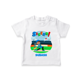 Celebrate The 6th Birthday With Cricket Theme - Personalized Birthday T-Shirts With Customized Name - WHITE - 0-5 Months Old (Chest 17")