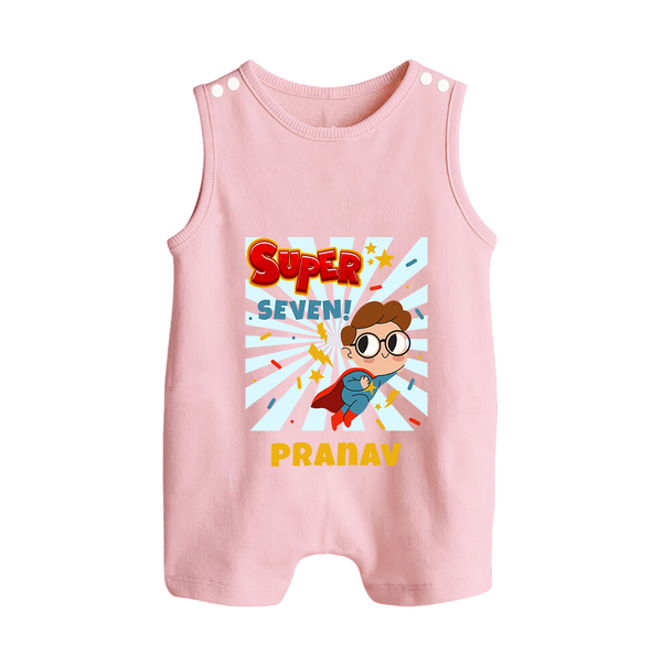 Newborn Romper Suit/ Sleeveless Romper for 7 Month | Customizable Romper Suit/ Sleeveless Romper | Ideal for Celebrations - BABY PINK - 0 - 5 Months Old (Chest 18")