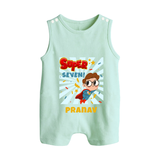 Newborn Romper Suit/ Sleeveless Romper for 7 Month | Customizable Romper Suit/ Sleeveless Romper | Ideal for Celebrations - MINT GREEN - 0 - 5 Months Old (Chest 18")