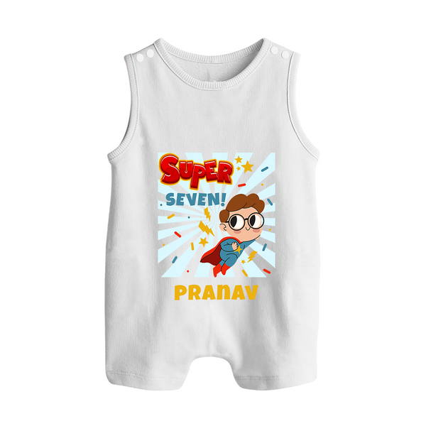 Newborn Romper Suit/ Sleeveless Romper for 7 Month | Customizable Romper Suit/ Sleeveless Romper | Ideal for Celebrations - WHITE - 0 - 5 Months Old (Chest 18")