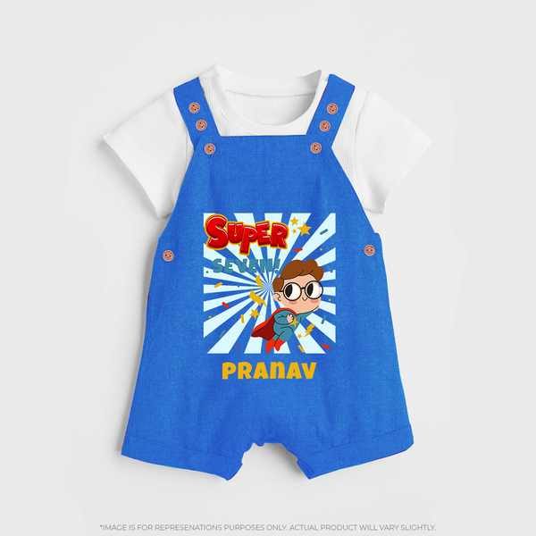 Newborn Dungaree Set for 7 Month | Customizable Dungaree Set | Ideal for Celebrations - COBALT BLUE - 0 - 5 Months Old (Chest 18")